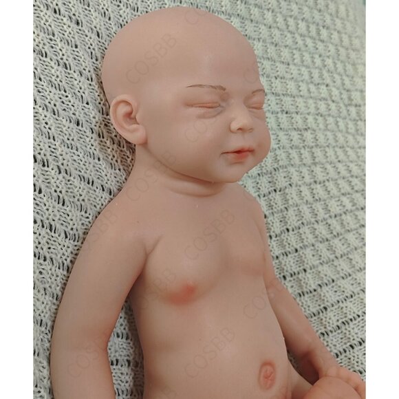 US 45cm Eyes Closed Sleeping Reborn Boy Baby Dolls 6.16lbs Full Silicone Dolls - Picture 6 of 10